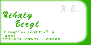 mihaly bergl business card